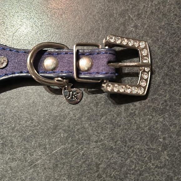 Jacqueline Kent Rhinestone Dog Collar BLUE 15 inch NEW - Picture 3 of 5